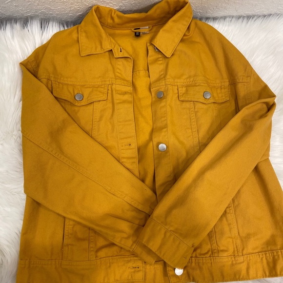 h&m yellow denim jacket